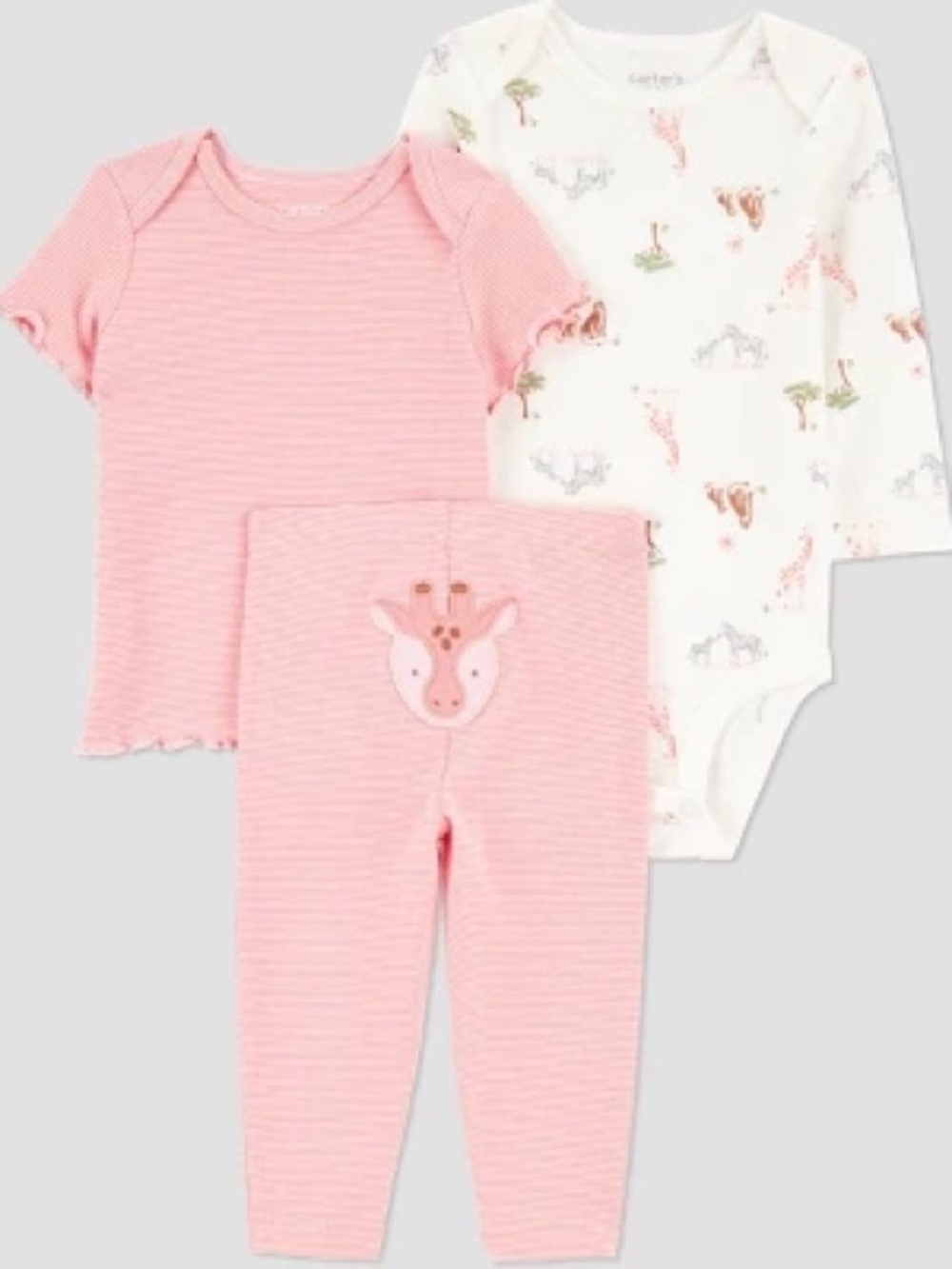 Carter’s Just One You 3 Piece Giraffe Bodysuit Set Size 3 Months